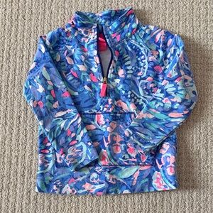 Lilly Pulitzer Kids quarter zip pullover - Blue and Pink
